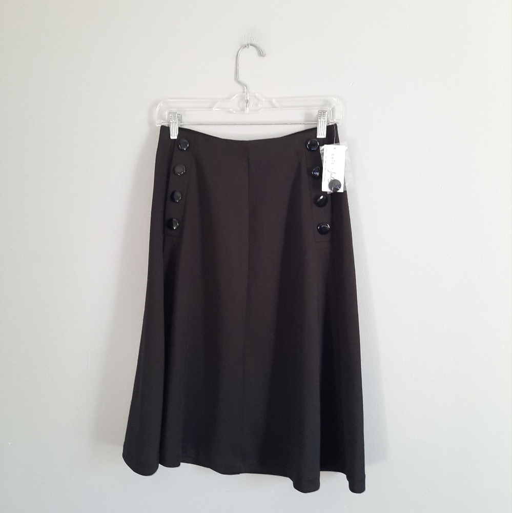 Maison Jules Black Button Detail Skirt